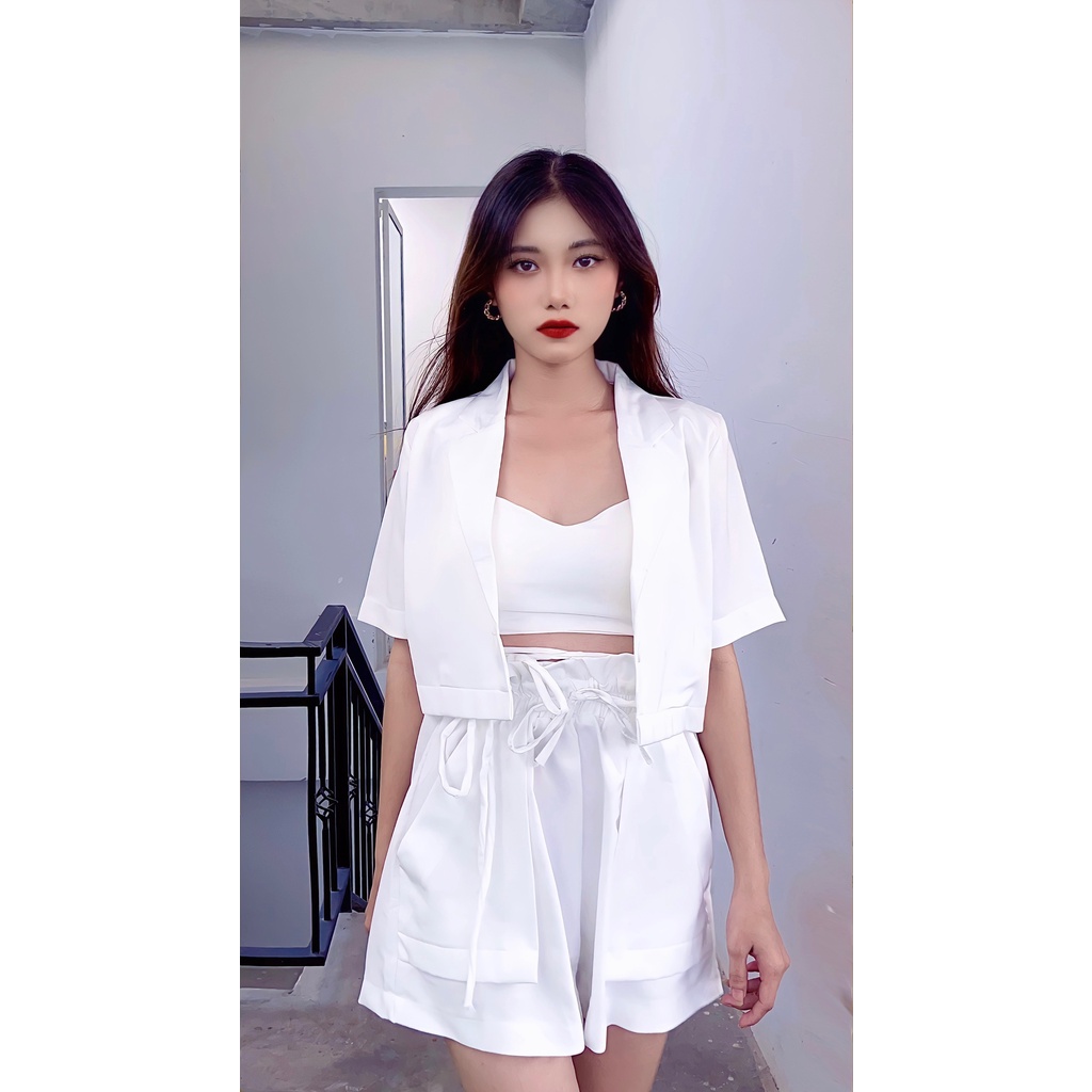 Set Blazer Lửng 3 Món ( Blazer + Bra + Quần )