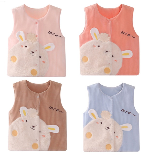 Áo gilê trẻ em, áo gilê nhung 3 lớp cho bé trai bé gái