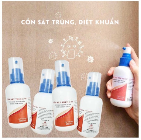 Cồn 70 độ xịt sát khuẩn của công ty Hanvet 100ml