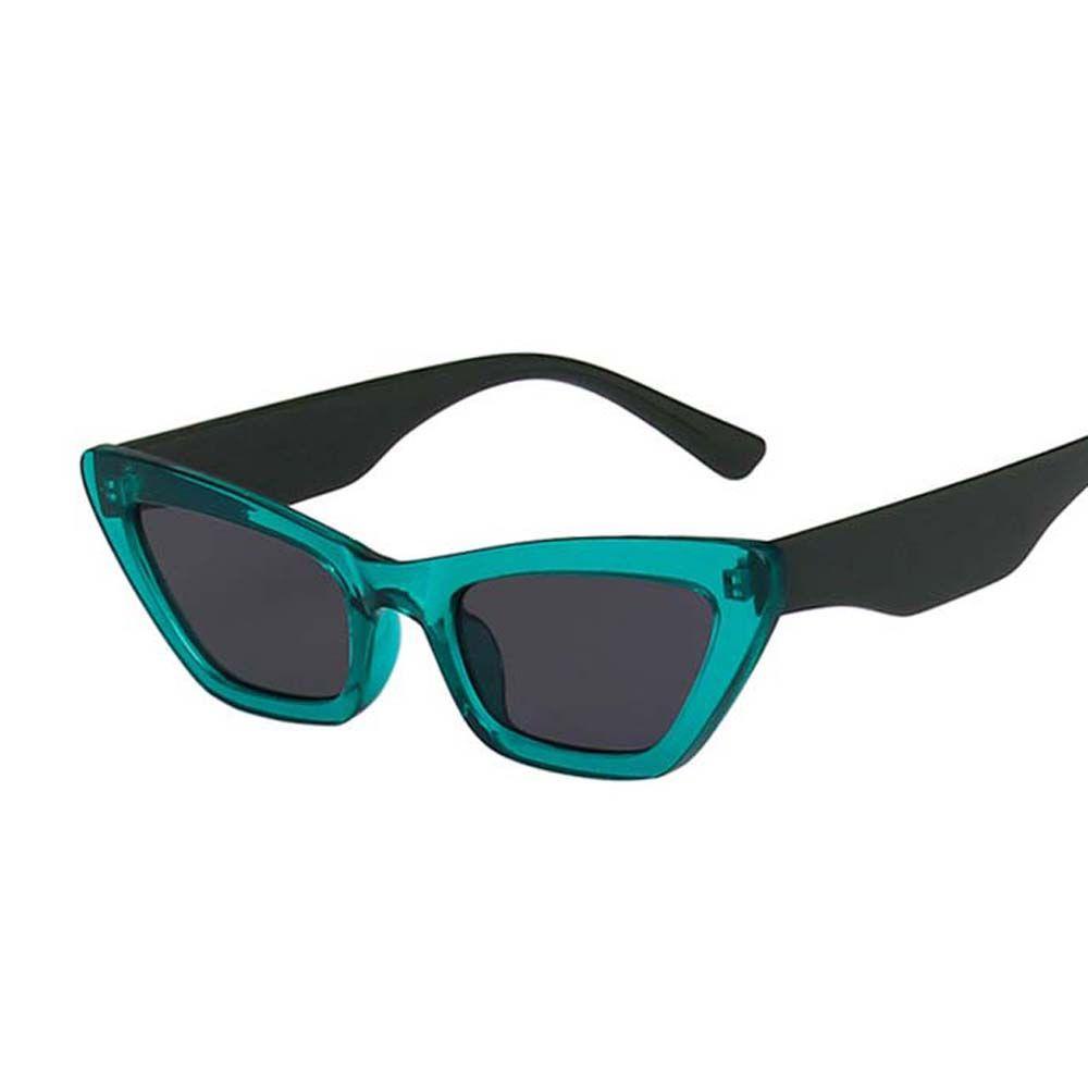 QQMALL Kính Mát Gọng Tam Giác Chống Tia UV Họa Tiết Da Báo Màu Đen Phong Cách Âu Mỹ Cho Nữ