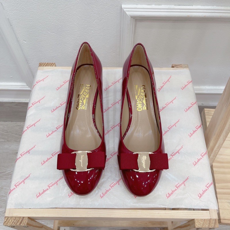 Giày búp bê svt phối nơ gót vuông spsl fullbox bill túi giấy