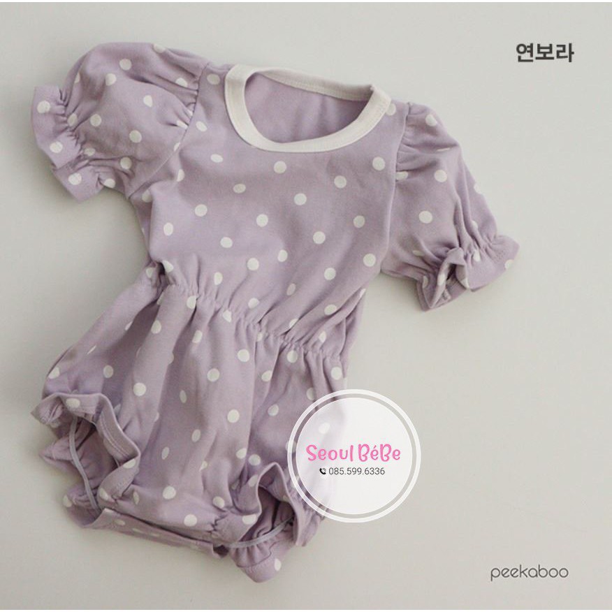 [Mã SKAMA8 giảm 8% đơn từ 300k] Bộ Suit Chấm Bi Tay Bồng Bubble Peekaboo Nội Địa Hàn