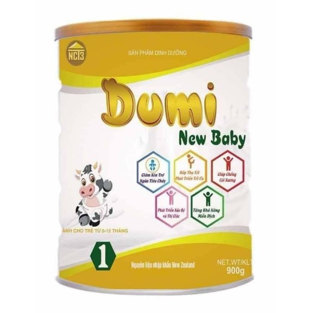 Sữa bột cho trẻ Dumi milk baby 900gr nguyên liệu nhập khẩu New Zealand (ảnh thật)