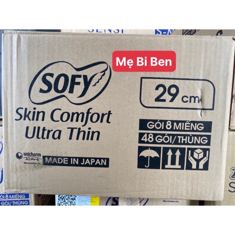 Lốc 6 gói Băng vệ sinh Sofy Skin Comfort Ultra Thin 29cm cánh gói 8 miếng/gói - hàng nhập khẩu chính hãng