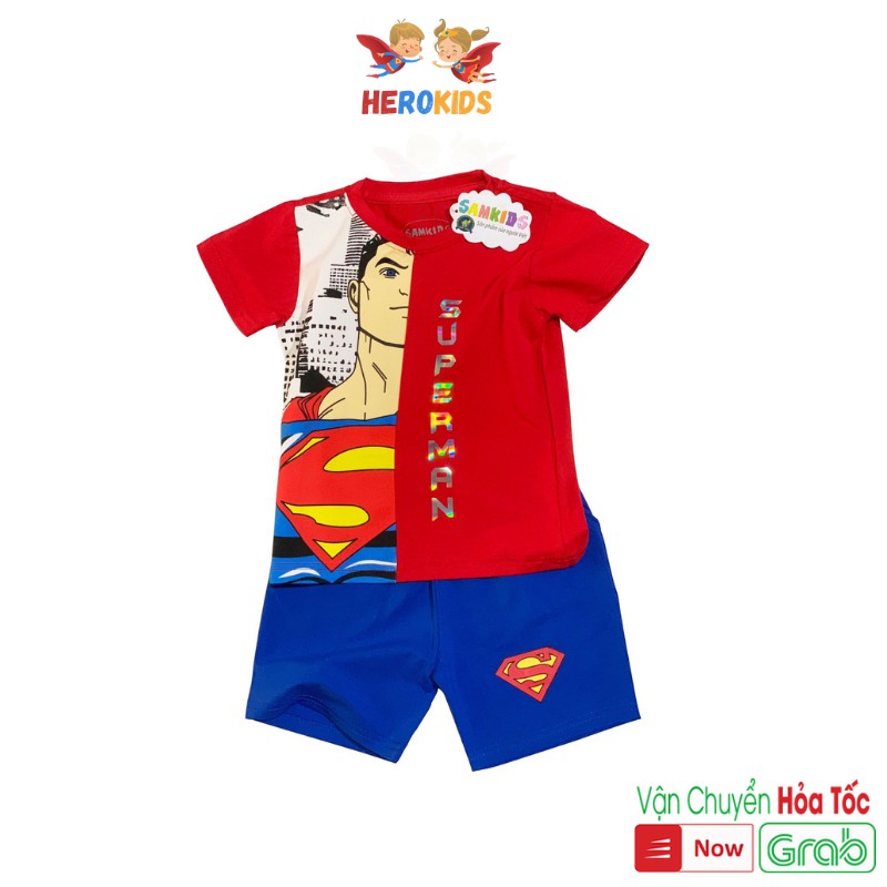 Quần áo siêu nhân super - man lửng set 2 chi tiết - cotton 100%