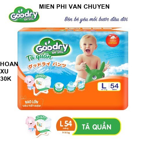 Tã bỉm quần goodry gói Jumbo size M60/L54/XL48/XXL44 chuẩn nhật