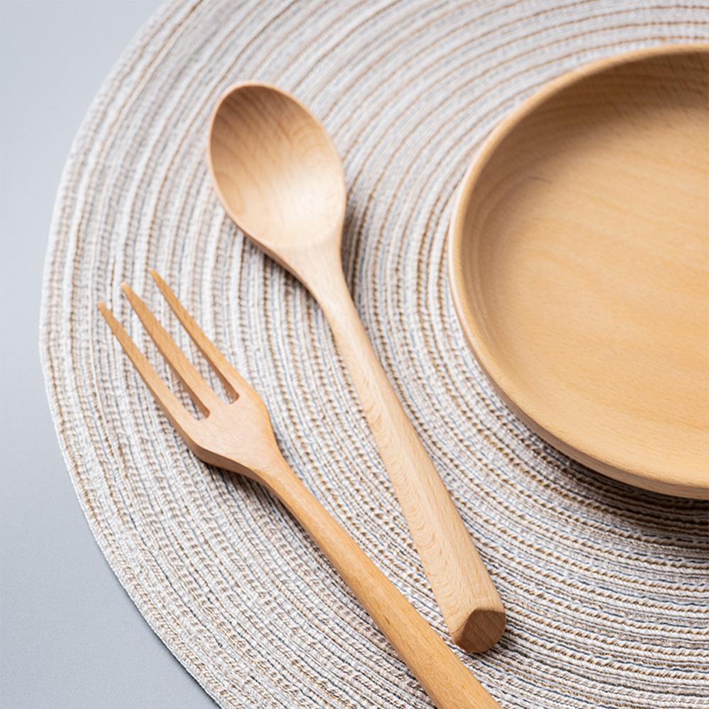AUGUSTINA Muỗng Múc Kem / Salad Cán Gỗ Thiết Kế Độc Đáo Nhỏ Gọn Tiện