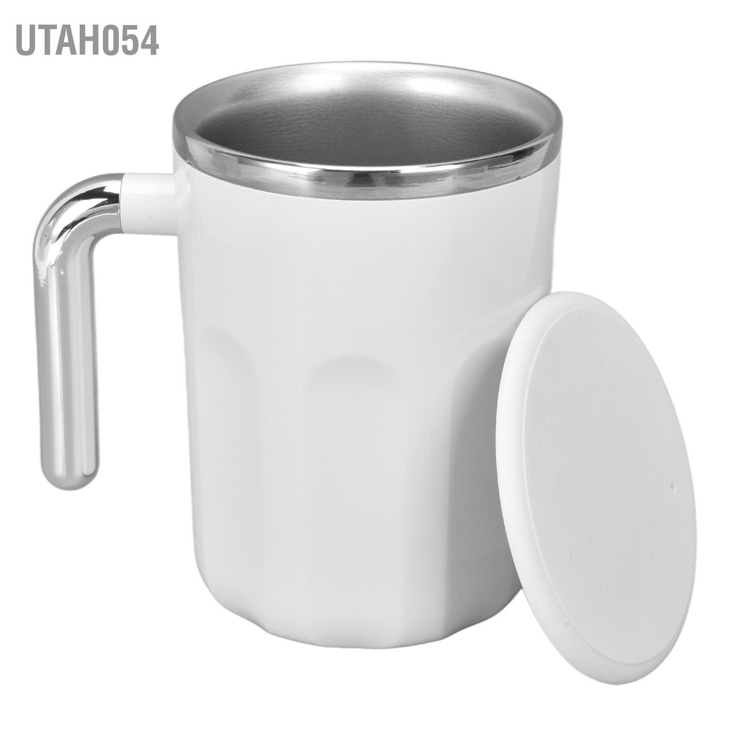 Utah054 Cốc cà phê tự khuấy 360ml Sự khác biệt nhiệt độ Tự động cốc bằng thép không gỉ có nắp