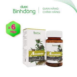 Combo 6 hộp ANVIBIDO Dược Bình Đông – Giảm triệu chứng Viêm loét dạ dày, Trào ngược dạ dày thực quản – hộp 60 viên