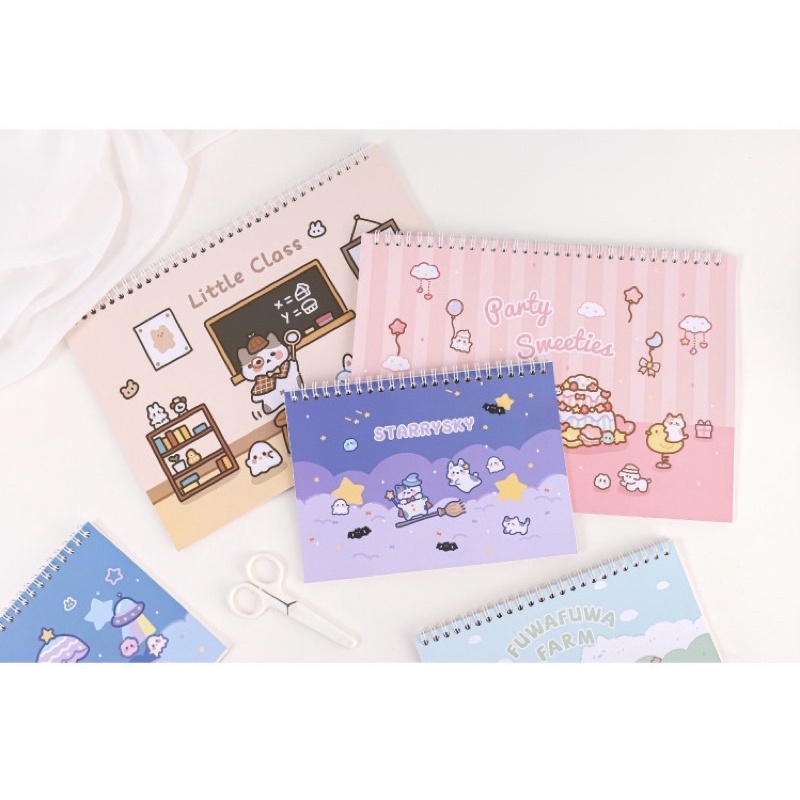 Sổ chiết và lưu trữ sticker, washi size A5/A4, có lò xo/ Sổ bảo quản hình dán sticker washi tape Tẻn Tẻn