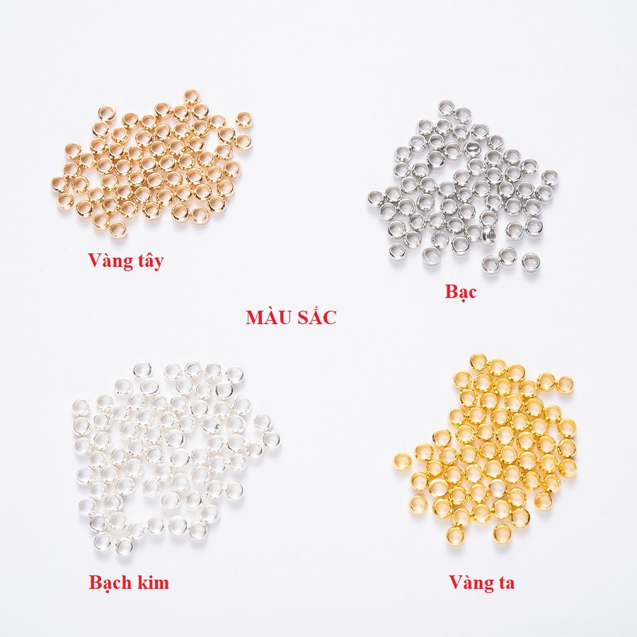 Phụ kiện trang sức  - Gói 100 hạt định vị cố định dây chốt cho chuỗi vòng