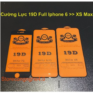 Kính cường lực full màn 19d iphone xs max x 8plus 7plus 8 7 6splus 6plus 6s 6