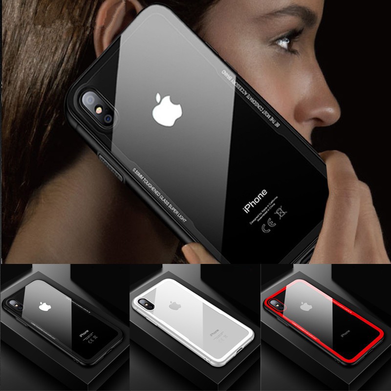 Trong suốt Nguyên liệu hỗn hợp PC cứng nhựa + TPU mềm Bảo vệ Vỏ Dành cho iPhone5 SE 8 6s XS MAX 11Pro 7Plus