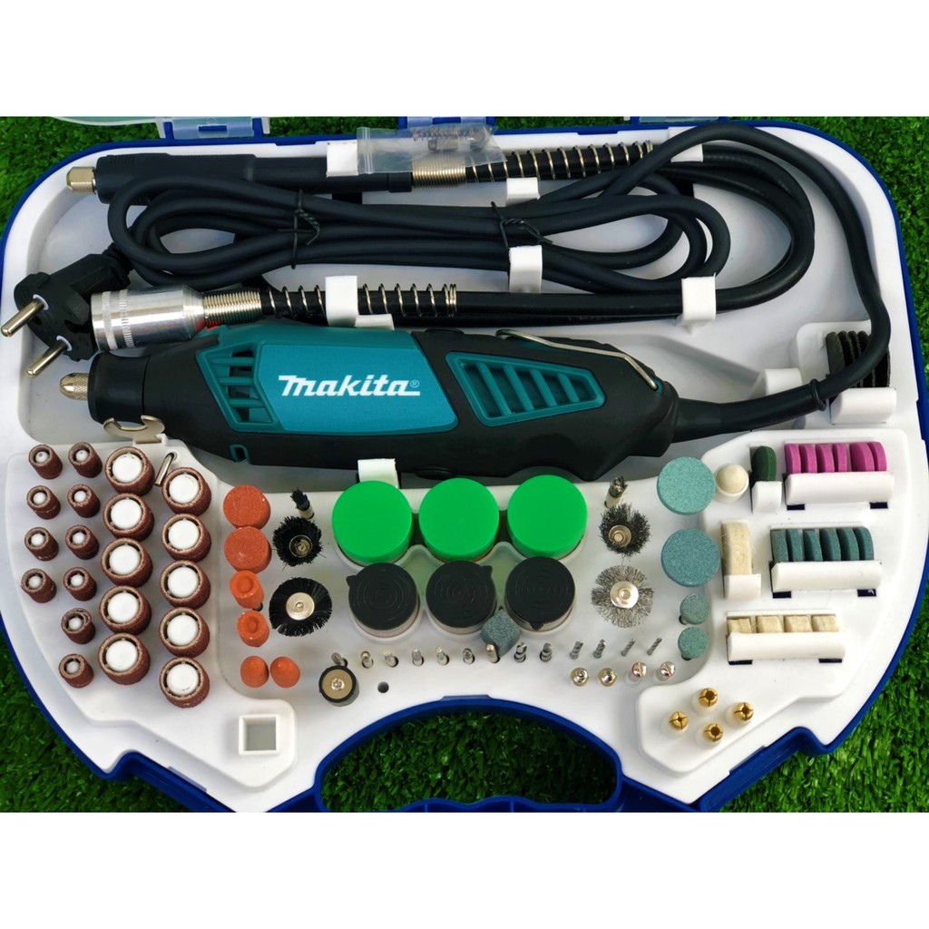Máy mài khuôn khắc mỹ nghệ MAKITA 100 món chuyên dùng để mài,chà nhám, đánh bóng, điêu khắc