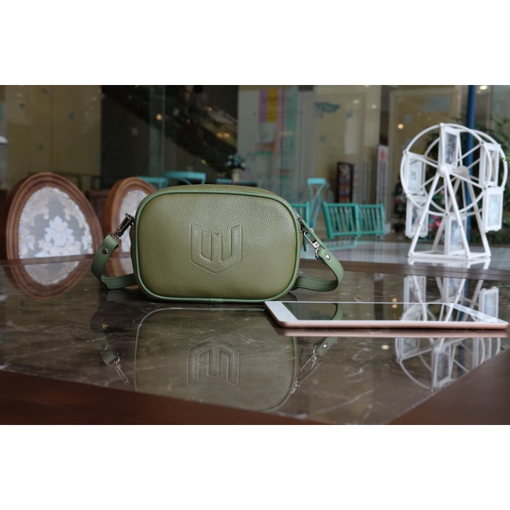 ELEGANT Crossbody Bag- Túi đeo chéo da thật nguyên tấm lớp 1 - IW08-61.MINK