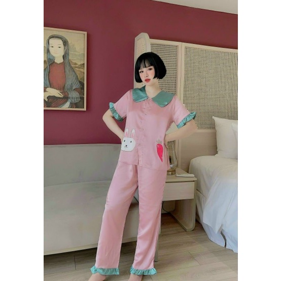 Set bộ satin mặc ngủ, mặc nhà thoáng mát