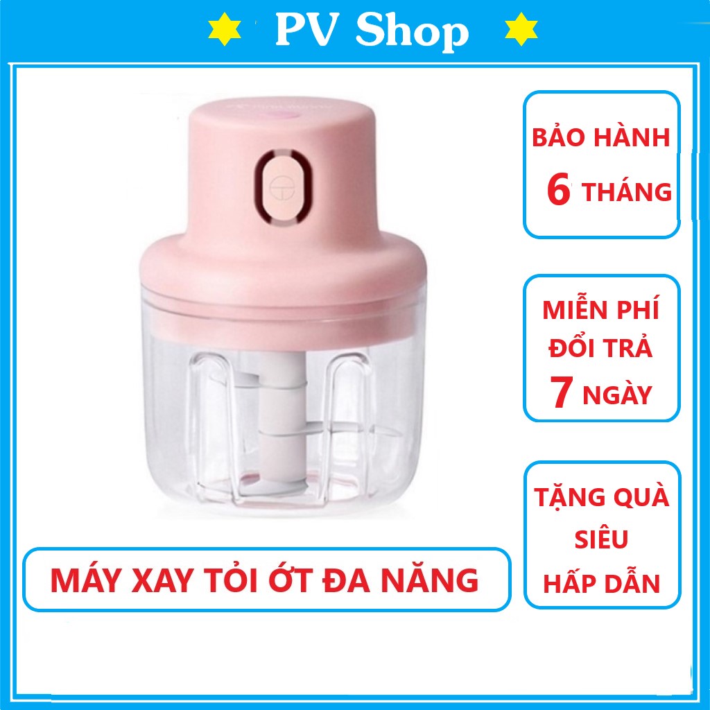 Máy xay tỏi ớt cầm tay mini bằng điện đa năng Dung tích 250ml Sạc điện cổng USB siêu tiện lợi