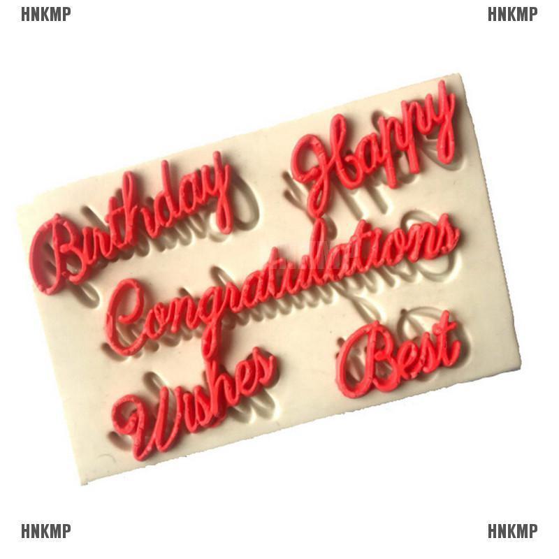 Khuôn bánh trang trí chữ happy birthday với thiết kế dễ thương