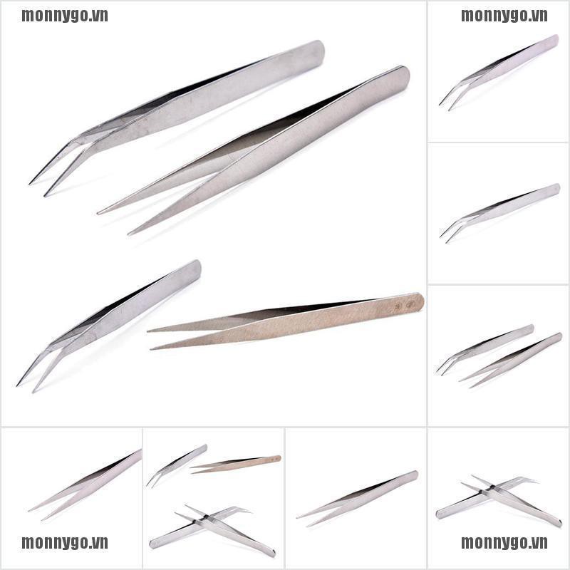 2 Nhíp Gắp Đầu Cong / Thẳng Bằng Thép Không Gỉ