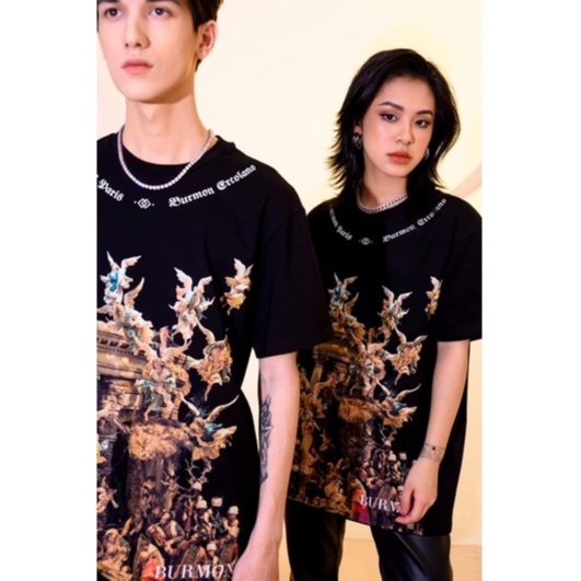 Áo phông Burmon mẫu hot 2022 form rộng đẹp- Áo thun tay lỡ Unisex nam nữ kiểu hàn quốc vải cotton HARI in hoạ tiết
