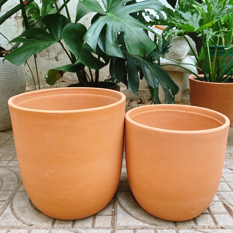 Chậu trồng cây chậu đất nung trứng trơn vintage Nhà Decor trồng cây cảnh 3 size Nhà Decor ship 1h lỗi 1 đổi 1
