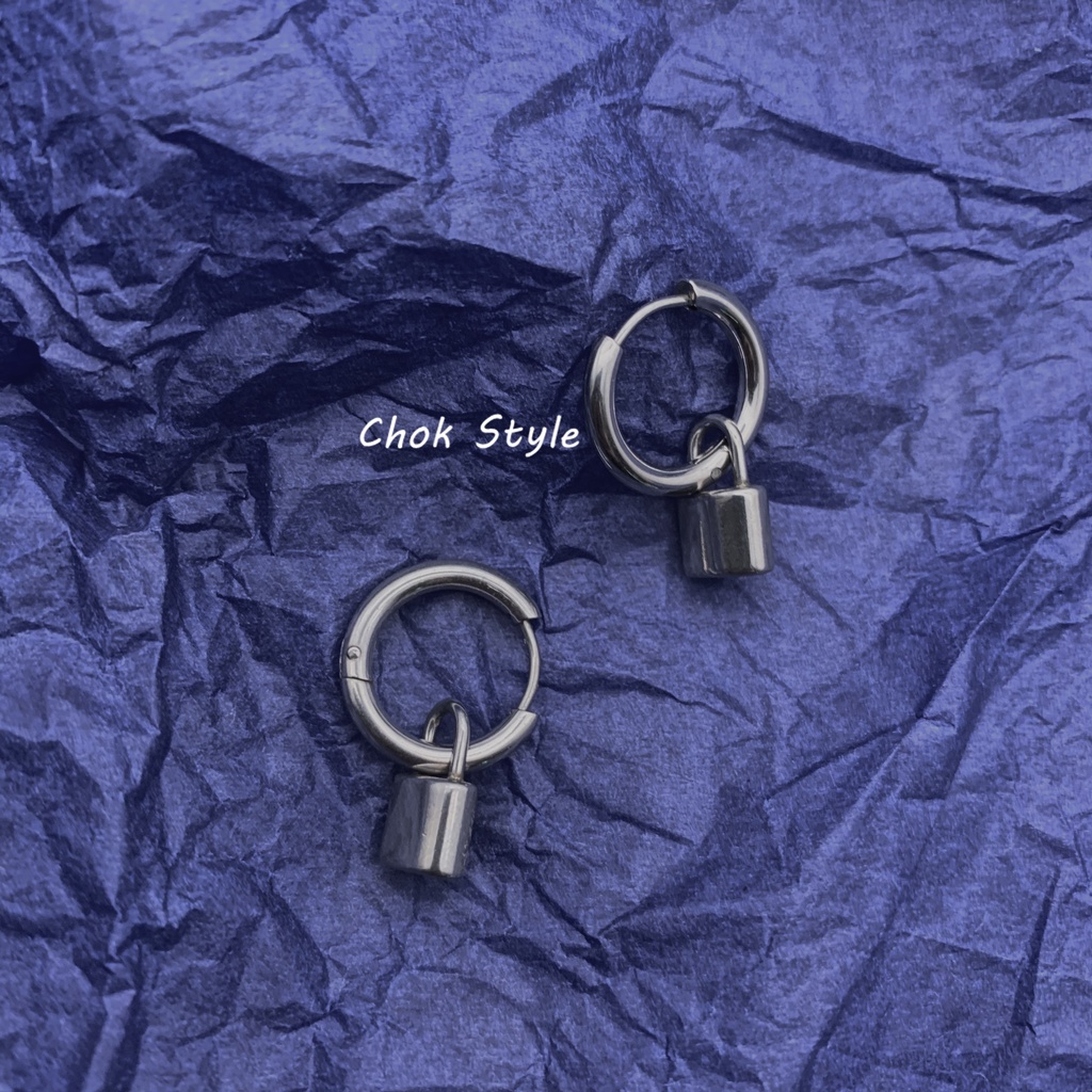 Khuyên Tai Thời Trang Hình Ổ Khóa Độc Đáo