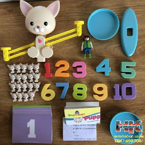 Đồ chơi cân bằng toán cho bé ham học toán hình thỏ hoặc khỉ