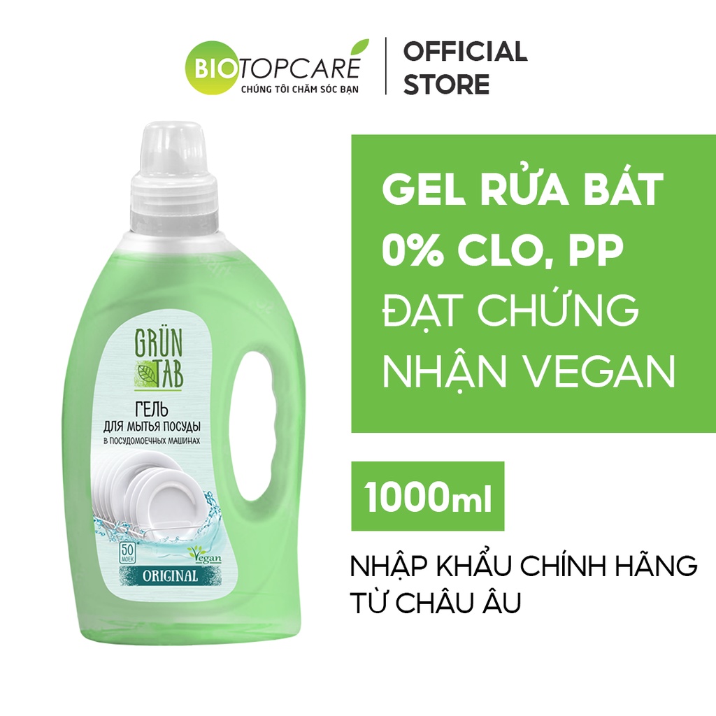 Gel rửa bát dành cho máy rửa bát Grun Tab “ORIGINAL” 1000ml - Nhập khẩu chính hãng