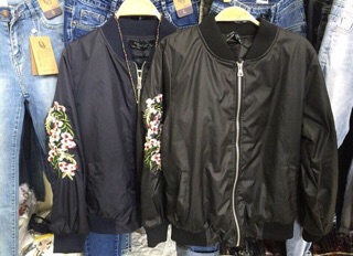[Tặng Mã 70K – Hàng Chính Hãng] Áo bomber lụa thêu 2 lớp (CÓ ẢNH THẬT)