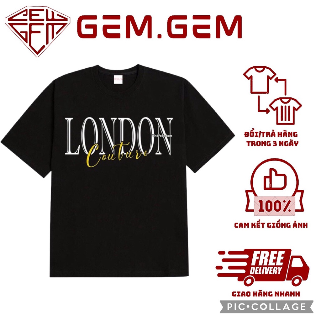 Áo thun unisex nam nữ LONDON basic , áo phông oversize dáng rộng tay lỡ cá tính kiểu dáng Hàn Quốc form rộng