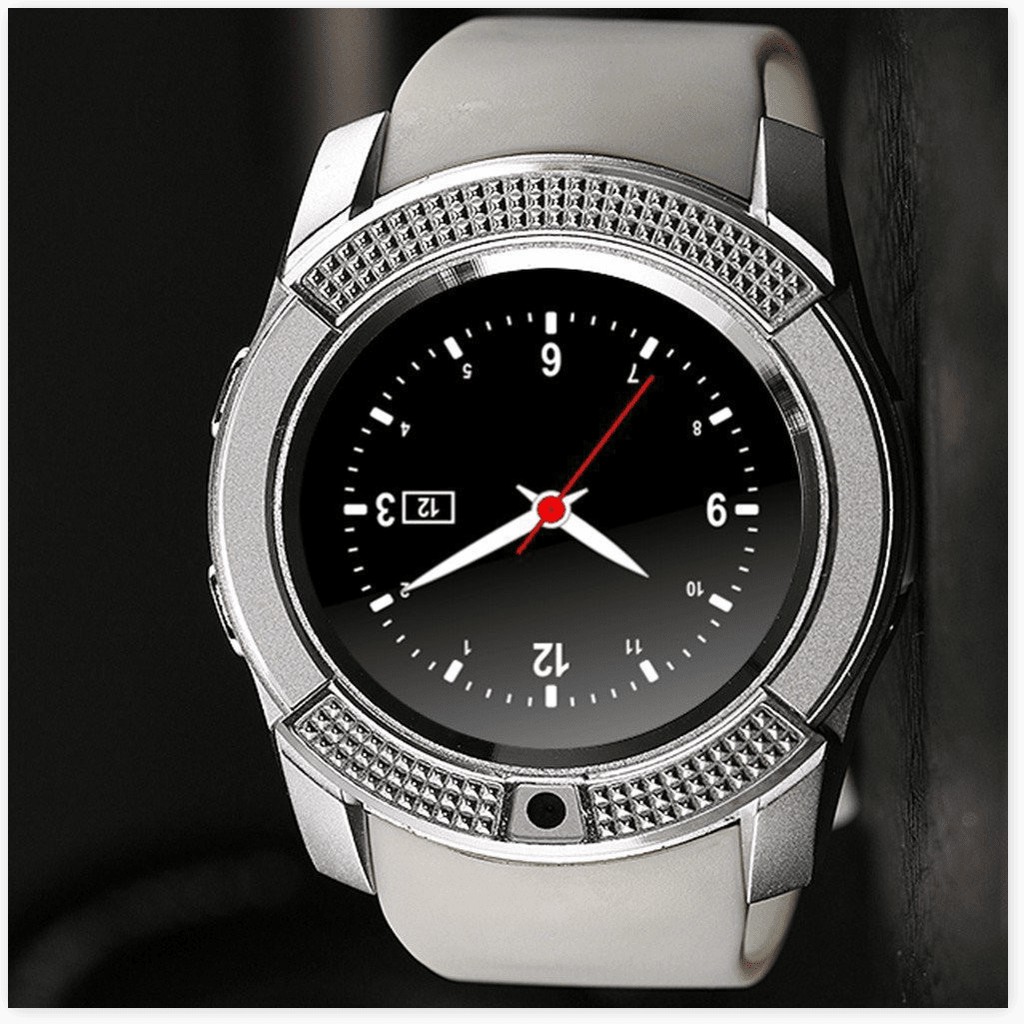 Đồng hồ thông minh Smart Watch Thời trang mặt tròn V8 Trắng