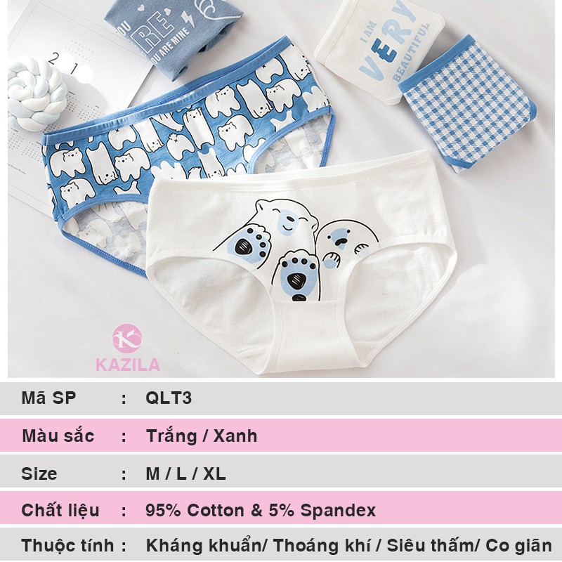 Quần lót Teen nữ dễ thương hình Gấu, Quần lót nữ cotton cao cấp kháng khuẩn Kazila QLT3 | BigBuy360 - bigbuy360.vn