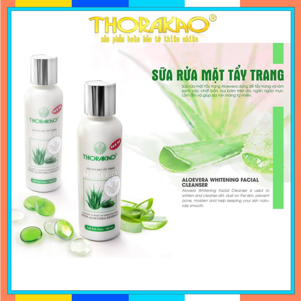 THORAKAO SỮA RỬA MẶT TẨY TRANG ALOEVERA 140G