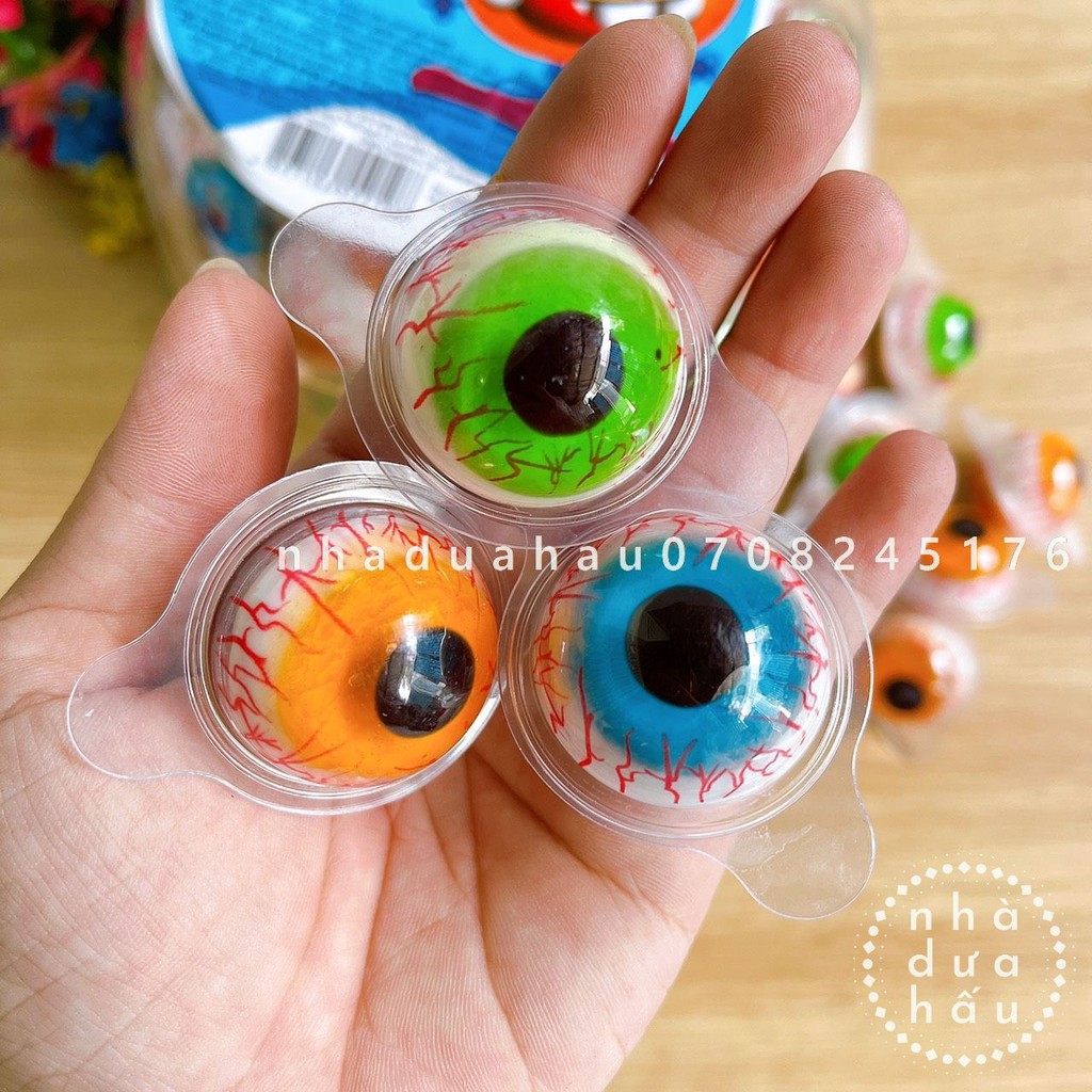 Lẻ một viên kẹo dẻo hình con mắt/ hình trái đất Maorli Hongkong viên lớn 15g | BigBuy360 - bigbuy360.vn