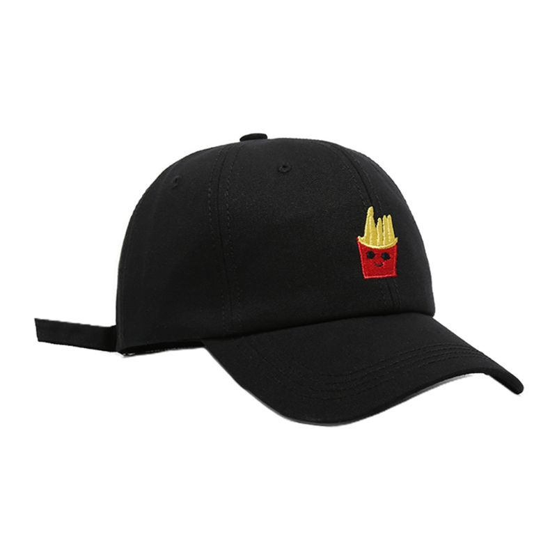 Mũ Lưỡi Trai Thêu Họa Tiết Khoai Tây Chiên / Trái Cây Hoạt Hình Phong Cách Hip Hop Thời Trang Mùa Hè