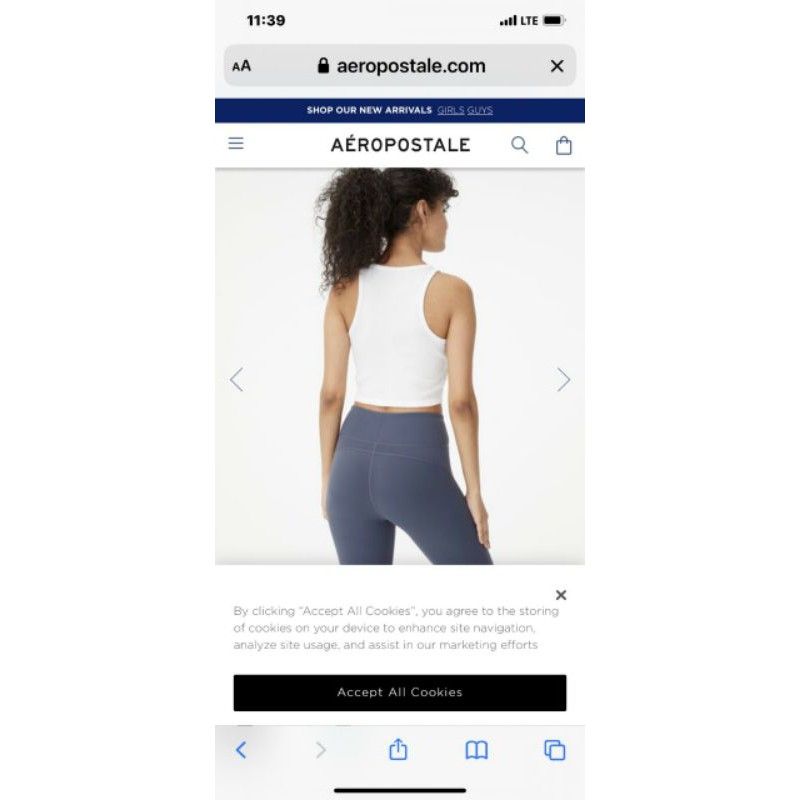 Áo thun ba lỗ nữ croptop thun gân Aeropostale-hàng xuất