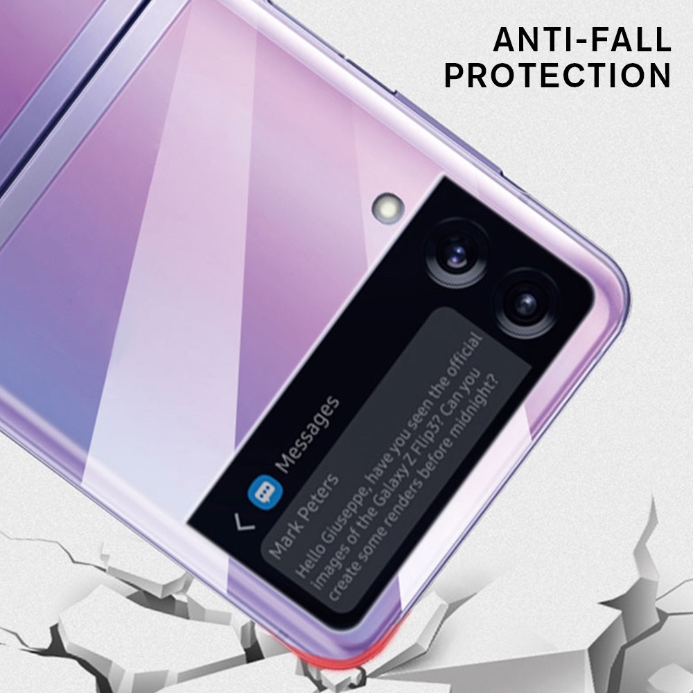 Ốp điện thoại PC cứng trong suốt chống rơi cho Samsung Galaxy Z Flip3 5G Zlip3 Z Flip 3