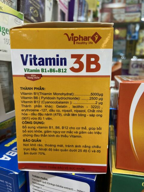 Viên bổ sung Vitamin 3B B1-B6-B12 Viphar (hộp 100 viên)