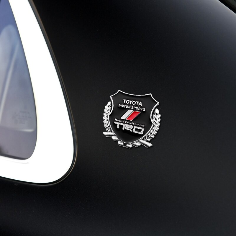 Bộ 2 Huy Hiệu Trang Trí Xe Hơi Bằng Kim Loại 3D Dành Cho Toyota TRD Rush Vios Yaris RAV4