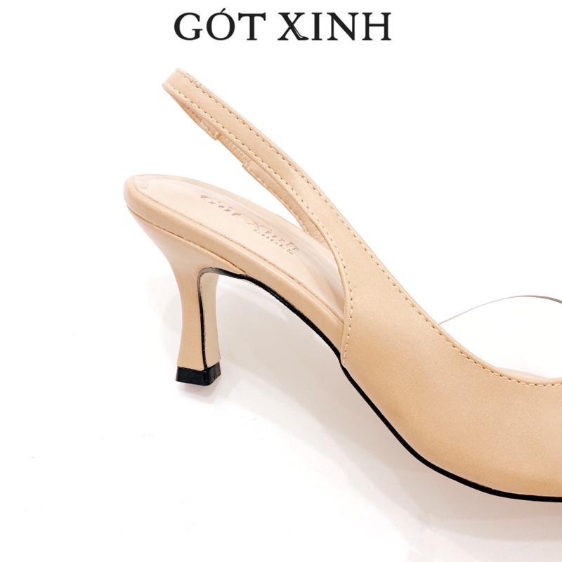 Giày cao gót nữ GÓT XINH G7 da mềm cao 7cm gót nhọn