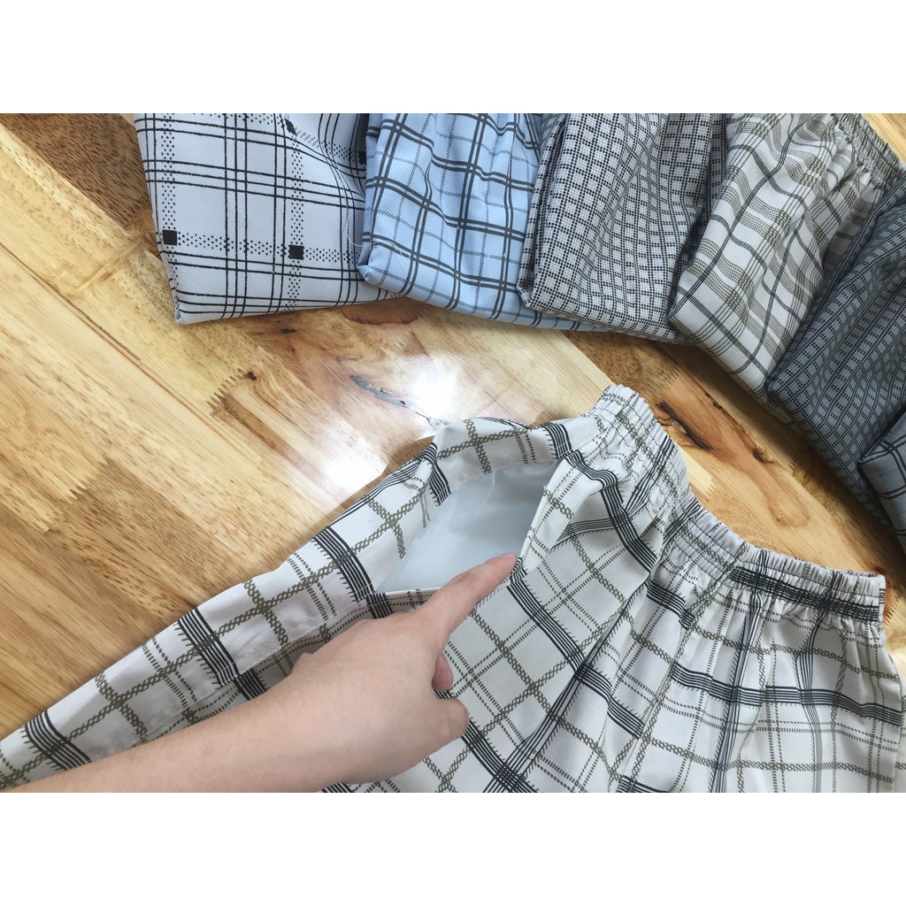 Quần short nam, quần short nam cotton - Hàng Việt Nam Xuất Khẩu, Đường may chi tiết, chất vải bền, kiểu dáng caro đẹp