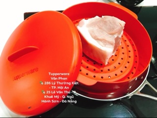 Xửng Hấp Nhựa Nguyên Sinh 2- 3 Tầng Steam It - Tupperware - Kín Khí - Kín Hơi - Nhanh Chín - An Toàn
