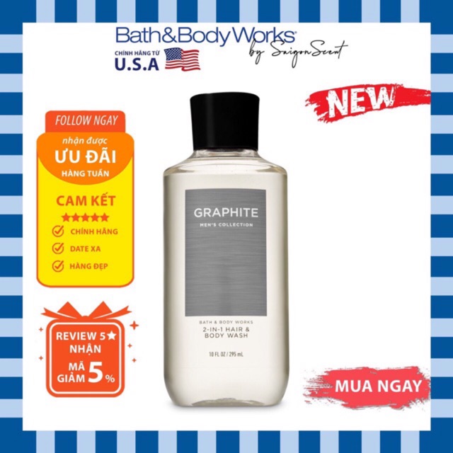 Sữa tắm và gội nam Bath and Body Works Graphite (295ml)