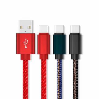 Cáp USB C Cho Samsung S9 S8 Demin Cowboy Loại C Cáp Cho Xiaomi mi9 Redmi note 7 Cáp Sạc Điện Thoại Cho One Plus 5