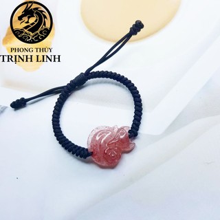 Vòng tay hồ ly dâu ôm hoa tết chỉ trơn siêu bền