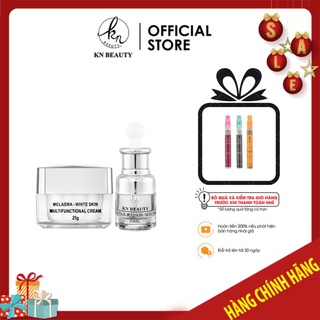 Combo Kem dưỡng 25g + Serum 30ml ngừa nám trắng da KN Beauty tặng mặt nạ saffron