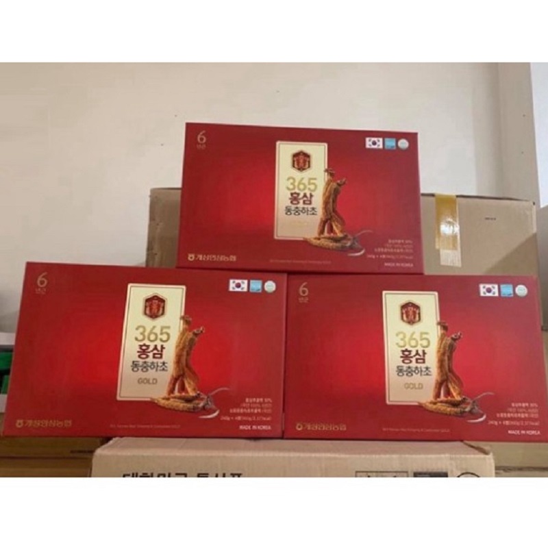 Cao Hồng Sâm Đông Trùng Hạ Thảo 365 Hàn Quốc, Hộp 4 Lọ * 240g, Giúp Bổ Phổi, Hồi Phục Nhanh Sức Khỏe - hoanggamkorea