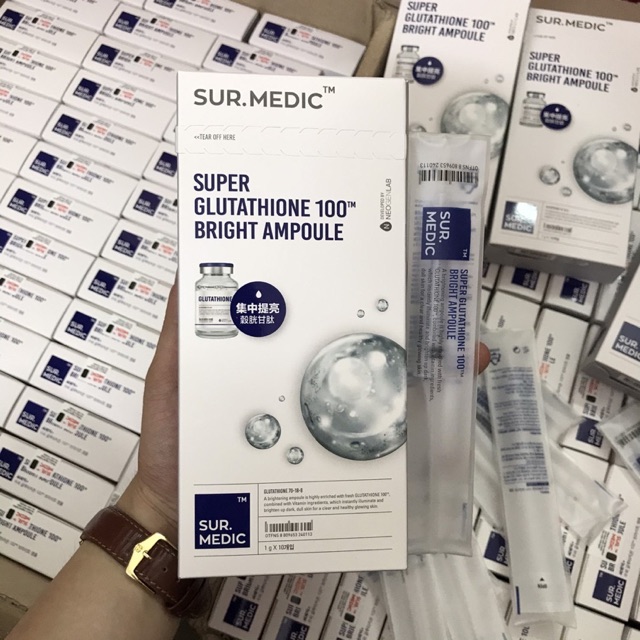 Tinh Chất Truyền Trắng Sur.Medic + Super Glutathione 100 Bright Ampoule [ TÁCH LẺ ] 5 ống cao cấp
