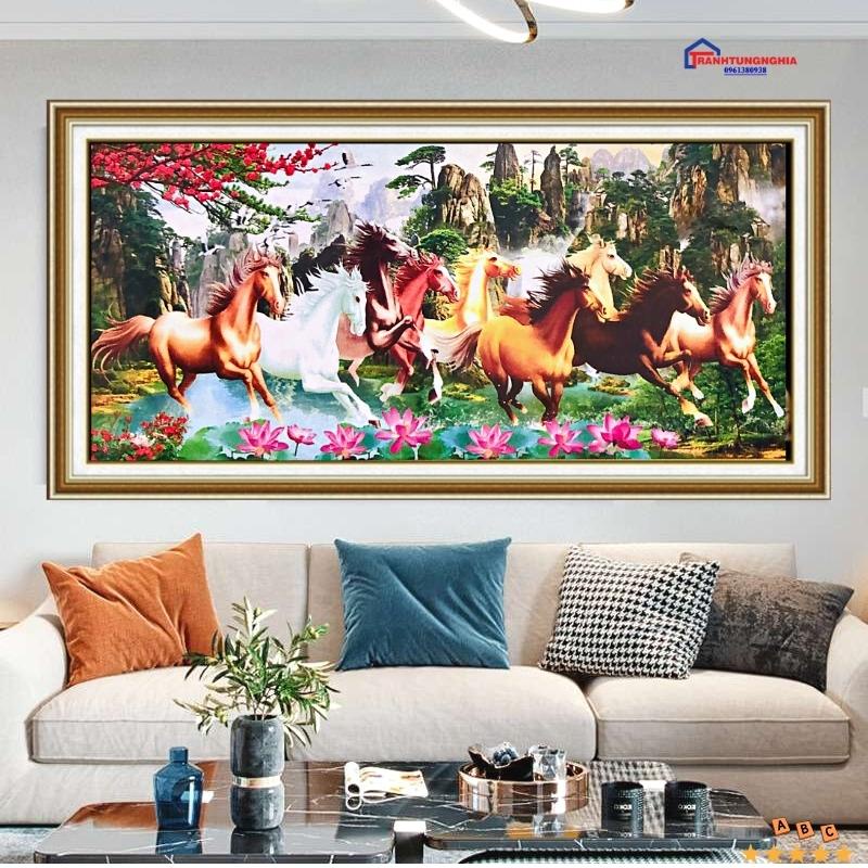 Tranh đính đá mã đáo thành công 1m10 x 55cm