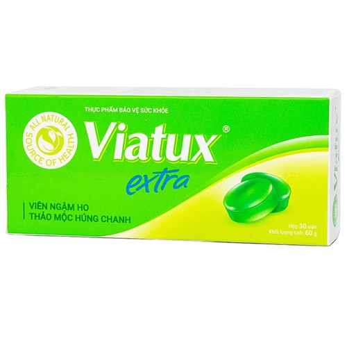 Viên ngậm ho thảo mộc Húng chanh Viatux extra (hộp 30 viên)